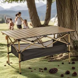 Mesa Plegable con Bolsa <span class=keywords><strong>de</strong></span> Transporte, Patas Ajustables en Altura y Tablero Enrollable <span class=keywords><strong>de</strong></span> Acero al Carbono <span class=keywords><strong>para</strong></span> Cocinar al Aire Libre, Acampar, Pescar - Product Image 1