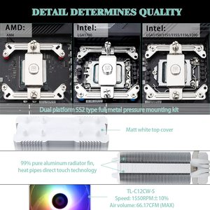Thermalright Assassin X 120 SE ARGB blanc CPU refroidisseur d'air 4 tuyaux de chaleur silencieux CPU ventilateur S-FDB roulement - Product Image 6