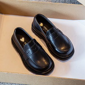 Bottes en <span class=keywords><strong>cuir</strong></span> pour enfants, collection Printemps-Automne 2026, nouvelles <span class=keywords><strong>bottines</strong></span> rétro noires pour garçons, style britannique monocouche, chaussures souples en caoutchouc pour bébés filles - Product Image 4