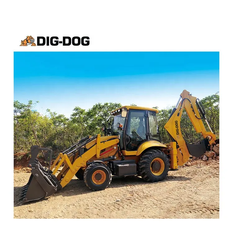 Graaf Hond Anti-Roll Cabine Backhoe Loader 2.5 Ton Mini Tractor Wiel Graaflaadmachine Kleine 1.8 Ton Wiellader Prijs Voor Verkoop