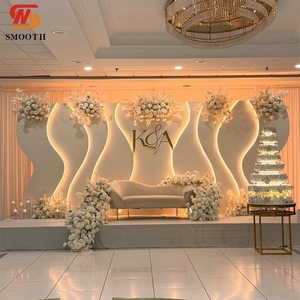 Elegant <b>Wedding</b> White Acrylic Panel <b>Stand</b> Display Arch <b>Backdrop</b> <b>Stand</b> <b>Wedding</b> <b>Backdrop</b> Stage Decor Arched Event Decoration - Product Image 1