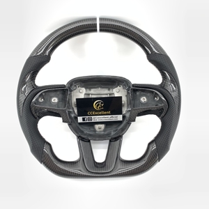 Pièces automobiles de qualité supérieure, volant en fibre de carbone 100% réelle pour <span class=keywords><strong>Dodge</strong></span> <span class=keywords><strong>Challenger</strong></span>/Charger/<span class=keywords><strong>Dodge</strong></span> Hellcat - Product Image 1
