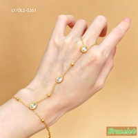 Bijoux pour femmes au style simple et tendance, plaqué or 18 carats, acier inoxydable 304/316, bracelet à perles carrées en zircon, bague, chaîne de doigt