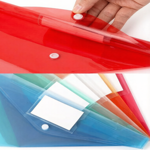 PP A4 <b>Plastic</b> <b>Pocket</b> File Folder with Snap Button, Waterproof Document Envelope Wallet School Office Binder Documents Organizer - Product Image 6