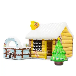 圣诞充气小屋帐篷装饰充气帐篷圣诞圣诞老人小屋小屋带圣诞树