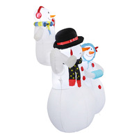 Décoration de Noël gonflable de 1,80 m pour famille de trois personnes, avec lumières LED, vente en gros d'usine pour usage intérieur/extérieur