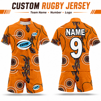 Tenue de rugby personnalisée Maori Polynésienne, maillots de rugby sublimés classiques pour hommes, ensemble de t-shirts et shorts d'entraînement sportif NZ