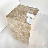 Table d'appoint moderne en marbre naturel coloré Cammy Stone pour café, thé, salle à manger, salle de bain, extérieur, appartement, villa, manoir, hôtel