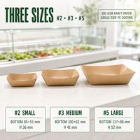 Barquettes de service pour salades, en papier kraft enduit de PE, barquettes aspect frais pour poulet Caesar, légumes et repas légers, 3 tailles # 2 # 3 # 5