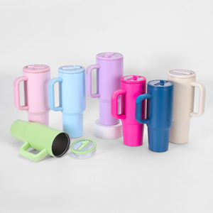 カスタム昇華ステンレス鋼30オンス/40オンス屋外用保温タンブラー、ハンドルとストロー付きトラベルコーヒーマグ - Product Image 3