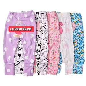 Pantalons longs personnalisés 100% coton pour garçon et fille, motif dessin animé, mode bébé nouveau-né, leggings - Product Image 1