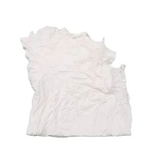 Industrial 100% knitted cotton cutting waste rag 50LB bags white waste cloth cotton wiping rags