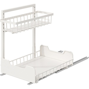 Organizador Metálico Extraíble de 2 Niveles <span class=keywords><strong>sin</strong></span> Agujeros para <span class=keywords><strong>Cajones</strong></span> de Cocina, Baño o Inodoro, para Condimentos y Especias - Product Image 1