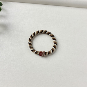 Korean Style Braided Hair Tie Coffee Color High Elasticity Twisted <b>Circle</b> Daily Use Nylon Weaving - Product Image 2