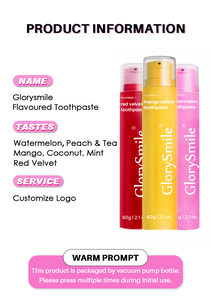 Tùy Chỉnh Hương Vị Trái Cây Tốt Nhất Răng Làm Trắng Kem Đánh Răng 60G Cho Glorysmile Kem Đánh Răng - Product Image 6