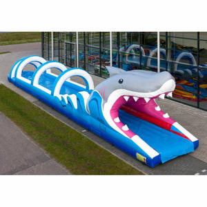 สไลเดอร์น้ำเป่าลมแบบกำหนดเองสำหรับโปรโมทแบรนด์ โรดโชว์ และการตลาดกลางแจ้ง รูปทรงฉลาม - Product Image 2