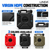 Réservoir de carburant portable en HDPE de 3L, 5L, 10L avec bec verseur et ensembles de fixation verrouillables pour moto, VTT, UTV, 4x4, CE, EPA, CARB
