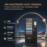 Distributeur automatique de snacks SUNHOPE avec étagères en spirale, paiement par pièces, billets et cartes, et surveillance à distance pour un service en libre-service 24h/24