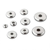 Perles Rondelles Plates en Acier Inoxydable Plaqué Or 18K en Gros pour la Fabrication de Bracelets et Colliers