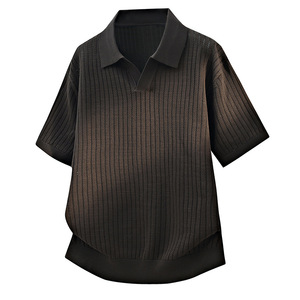 Chemise en toile tricotée pour homme, manches courtes, respirante, décontractée, en polyester, pour un usage quotidien - Product Image 5