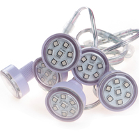 Lumière LED à pixels en PVC de 38 mm de diamètre, 24 V CC, avec 7 LED SMD 5050 RGB, trou de 19 mm, IP66, pour éclairage ponctuel de parc à thème