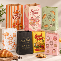 Sacs en papier kraft personnalisés avec logo, ouverture plate, pour emballage de burgers et snacks, vente en gros, de l'usine ECO Source