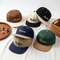 Gorra Snapback de 6 Paneles con Visera Plana, Bordado de Logotipo Personalizado, Costuras de Dos Tonos, para Niños y Niñas