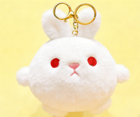 Porte-clés mignon en peluche douce au design anime, personnalisé, durable, écologique, portable, mini lapin en coton PP de 10 cm, avec mousqueton tendance