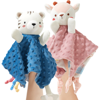 Couverture de sécurité pour bébé en peluche super douce en polyester, tête d'animal personnalisée, fabrication à l'usine de Dongguan