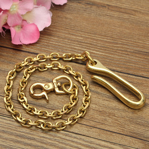 Catena a portafoglio in ottone moda Accessoray per <span class=keywords><strong>uomo</strong></span>, fibbia in ottone puro con catena in ottone e può catena a portafoglio unica personalizzata - Product Image 2