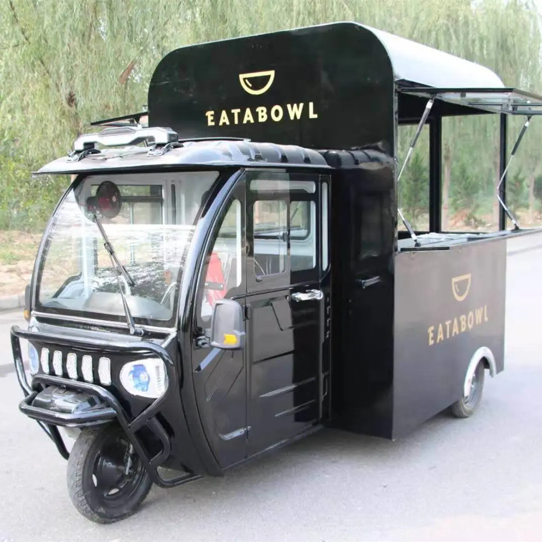 2022 hot selling factory outlet multipurpose mobile electric fast food snack beverage drinks tricycle pedicab three-wheeler