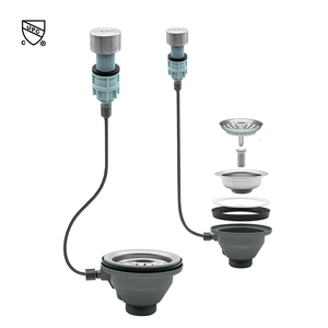 Coupe de vidange d'évier de cuisine en acier inoxydable pratique à bouton de traction à commande manuelle avec <span class=keywords><strong>drainage</strong></span> facile de style panier - Product Image 1