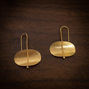 ต่างหูแบบติดหูทองเหลืองชุบทองคลาสสิกสำหรับทุกเพศ - Product Image 3