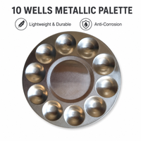 Xin Bowen Promotion Vente en Gros Personnalisée Palette Ronde en Métal Aluminium à 10 Pots pour Peinture à l'Huile, Plateau pour Aquarelle, Palette à Fard à Joues – Vente Directe Usine