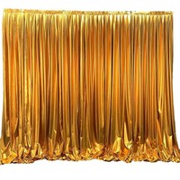 Toile de fond en tissu polyester épais anti-plis avec feuille d'or, rideau de décoration moderne et élégant pour mariages et fêtes