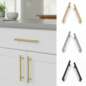 아연 합금 서랍 손잡이 솔리드 브러쉬드 니켈 골드 RoHS REACH 인증 주방 캐비닛 옷장 손잡이 MOQ 유연성 - Product Image 3