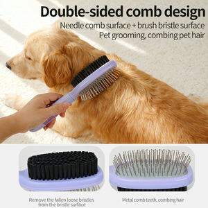 Peine <span class=keywords><strong>para</strong></span> mascotas <span class=keywords><strong>de</strong></span> doble cara con nudo abierto, <span class=keywords><strong>de</strong></span> acero inoxidable y plástico, <span class=keywords><strong>para</strong></span> <span class=keywords><strong>gatos</strong></span> y perros, <span class=keywords><strong>cepillo</strong></span> <span class=keywords><strong>para</strong></span> eliminación <span class=keywords><strong>de</strong></span> <span class=keywords><strong>pelo</strong></span>, venta al por mayor <span class=keywords><strong>de</strong></span> fábrica - Product Image 4