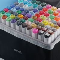 Stylo de marqueur d'alcool professionnel de la meilleure qualité de Offre Spéciale 80 couleurs avec la pointe de Dul et le colorant permanent
