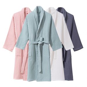 Heavyweight <b>Waffle</b> Knit Bathrobe <b>Towel</b> Material Hotel Quality Bath Robe - Product Image 1