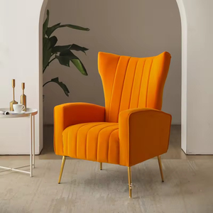 <span class=keywords><strong>Fauteuil</strong></span> design nordique à dossier haut, rembourré en <span class=keywords><strong>velours</strong></span> <span class=keywords><strong>rose</strong></span> pour salon - Product Image 5