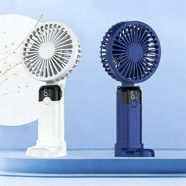 6-Speed Foldable Wearable Handheld Fan with Digital Display Brushless Motor USB Rechargeable Portable Outdoor for Travel