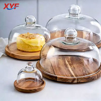 Taartpresentatieplateau Deksel Glazen deksel Transparant Rond Dessert Fruitproefdoos Westerse gebakjes Brood Modern Minimalistisch