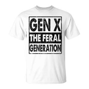 T-shirt Gen X The Feral Generation, humoristique et rétro, pour hommes et femmes - Product Image 1