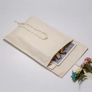 Benutzer definierte 100% Bio-Baumwolle Canvas Taschen Mini Recycled Cotton Dust Umschlag Beutel Musselin Taschen