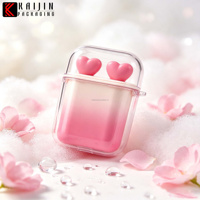 Tube vide pour maquillage, modèle écouteur, design créatif en forme de cœur, tube de brillant à lèvres, poudre dégradée, décoration portable, pour remplir des échantillons de maquillage colorés