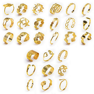 SZ413 Bijoux Oriole Vintage Bracelets Joncs Ouverts Ajustables Plaqué Or 18K pour Femme en Acier Inoxydable Inaltérable Empilable - Product Image 5