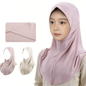 Hiyab Instantáneo de Color Liso para Niñas, Venta al por Mayor, Uso Diario para Niñas Musulmanas, Hiyabs Instantáneos de Color Sólido - Product Image 1