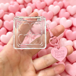 <span class=keywords><strong>Paleta</strong></span> de sombras de ojos mini cuadrada ISMAN de 1.5g, 4 rejillas, forma de corazón, transparente, con llavero, estuche cosmético al por mayor - Product Image 2