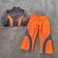 Ensembles de survêtements YSJY en gros à marque privée avec bandes réfléchissantes, logo personnalisé, vêtements de sport d'entraînement, coupe-vent en nylon pour hommes