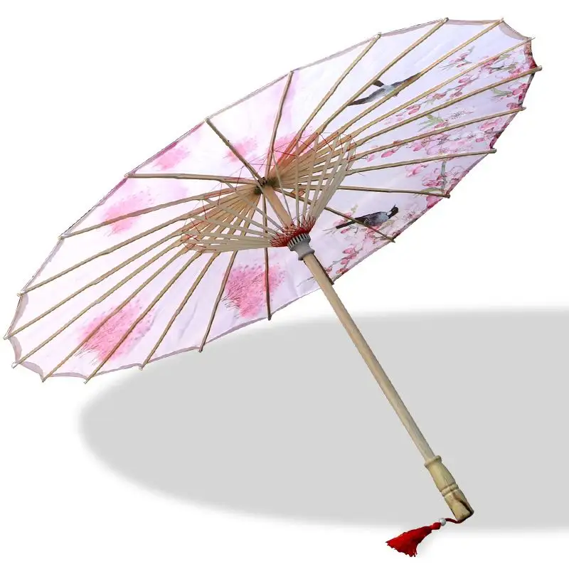 Wedding chinese japanese bamboo parasol sun hand traditional craft pure handicraft white oil paper umbrella